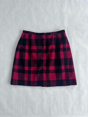 Limited America Red & Black Plaid Cashmere Blend Mini Skirt Women’s Size 10